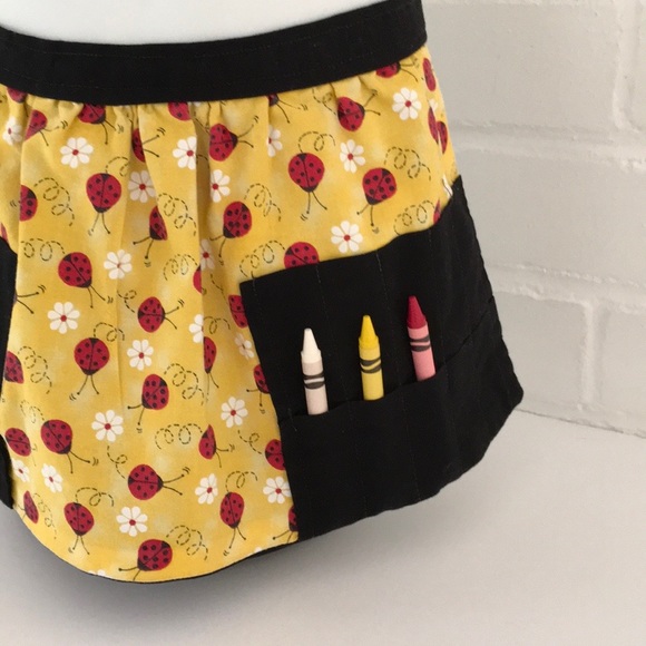 Girls Play Apron, Crayon Apron, Girls Apron, Craft Apron - Picture 2 of 6